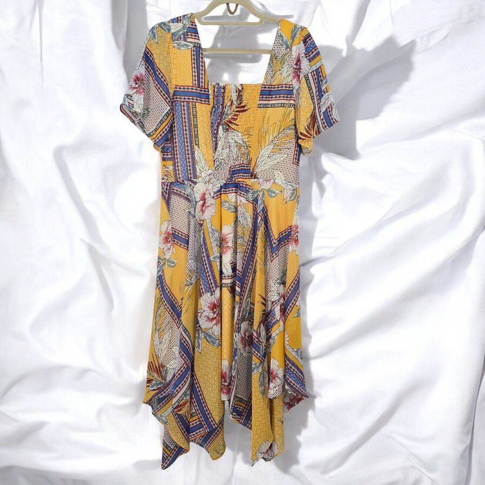 Rabbit Rabbit Rabbit Designs‎ Dress Size 10 Yellow Asymmetrical Hem Boho Fairy